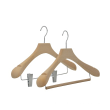 Custom luxury branding natural beech wood hangers cloths hanger wood for display